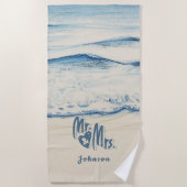 Personalized Mr. and Mrs. Beach Towel  ビーチタオル (正面)
