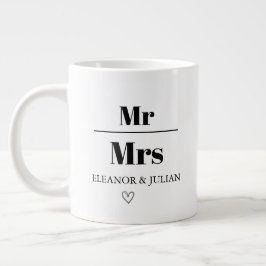 Personalized Mr and Mrs Mug Custom Couple Name Wed ジャンボコーヒーマグカップ