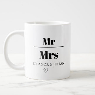 Personalized Mr and Mrs Mug Custom Couple Name Wed ジャンボコーヒーマグカップ