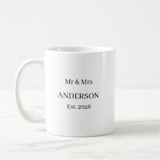 Personalized Mr and Mrs Mug – Custom Wedding Last コーヒーマグカップ