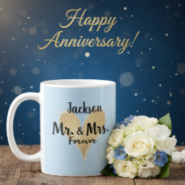 Personalized Mr. & Mrs. Forever Mug コーヒーマグカップ