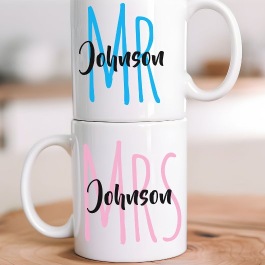 Personalized Mr. & Mrs. Mug Gift for Her and Him コーヒーマグカップ