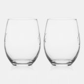Personalized Mr. & Mrs. Stemless Wine Glass ステムなしワイングラス (左)