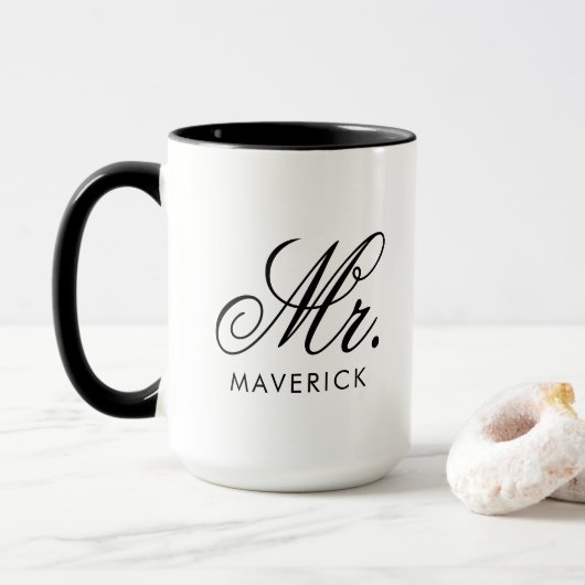 Personalized Mr Name Combo Mug Custom Text Gift マグカップ (ドーナツ付き)