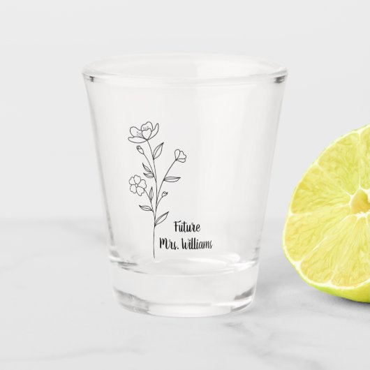 Personalized Mrs Gifts for the bride to be cup wit ショットグラス (正面)