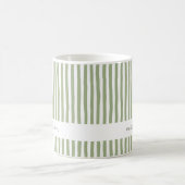 Personalized Mrs Mug Green Striped Coffee Mug コーヒーマグカップ (中央)