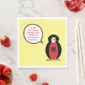 Personalized Ms. Penguin Albania Party Paper スタンダードランチョンナプキン (インサイチュ)
