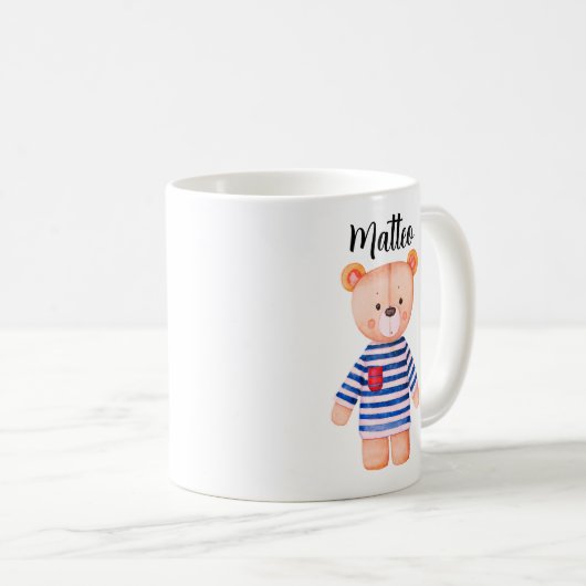 Personalized Mug Bear with Name コーヒーマグカップ (正面右)