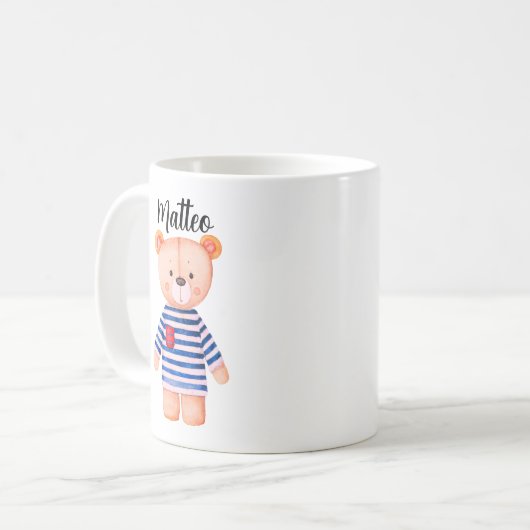 Personalized Mug Bear with Name コーヒーマグカップ (正面左)