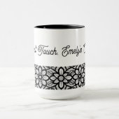 Personalized Mug Black Lace Floral Slogan  マグカップ (中央)