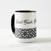 Personalized Mug Black Lace Floral Slogan  マグカップ (正面左)