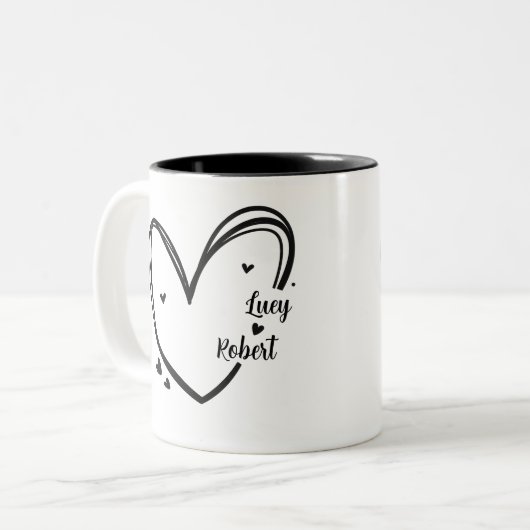 Personalized mug for couples with names  ツートーンマグカップ (正面左)