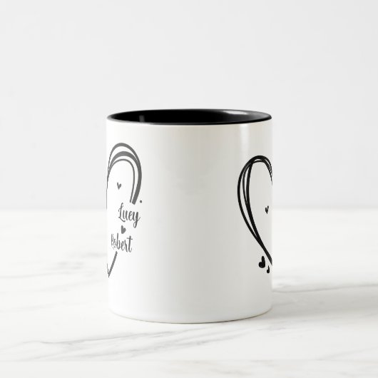 Personalized mug for couples with names  ツートーンマグカップ (中央)