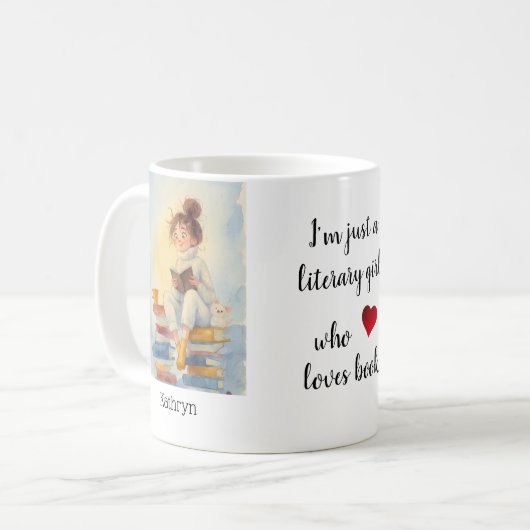 Personalized Mug "Literary Girl" コーヒーマグカップ (正面左)
