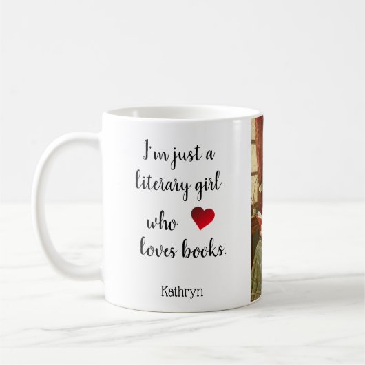 Personalized Mug "Literary Girl" コーヒーマグカップ (左)