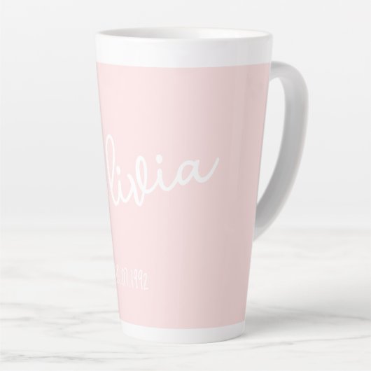 Personalized Mug Name Blush Pink  カフェラテマグ (右アングル)