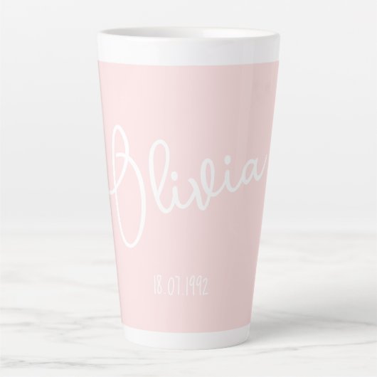 Personalized Mug Name Blush Pink  カフェラテマグ (正面)
