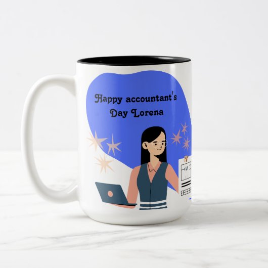 personalized mug to celebrate the accountant ツートーンマグカップ (左)
