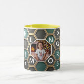 Personalized Mug with Custom Kid Photo A-Z letters マグカップ (中央)