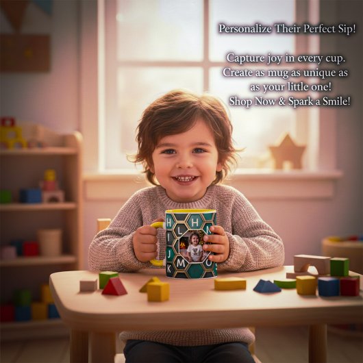 Personalized Mug with Custom Kid Photo A-Z letters マグカップ