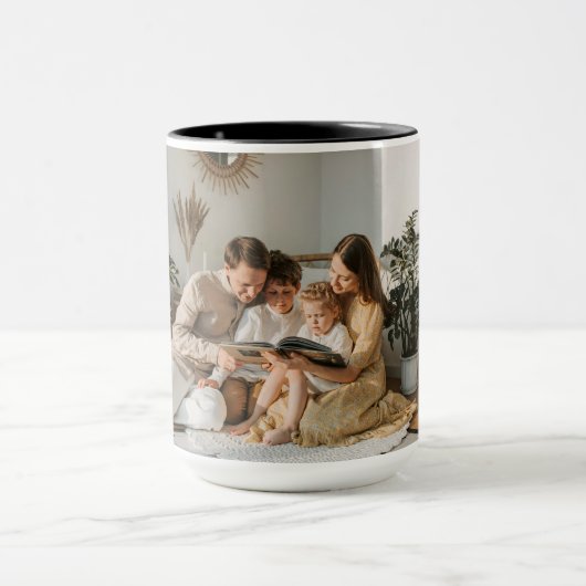 Personalized mug with monogram and family photo マグカップ (中央)