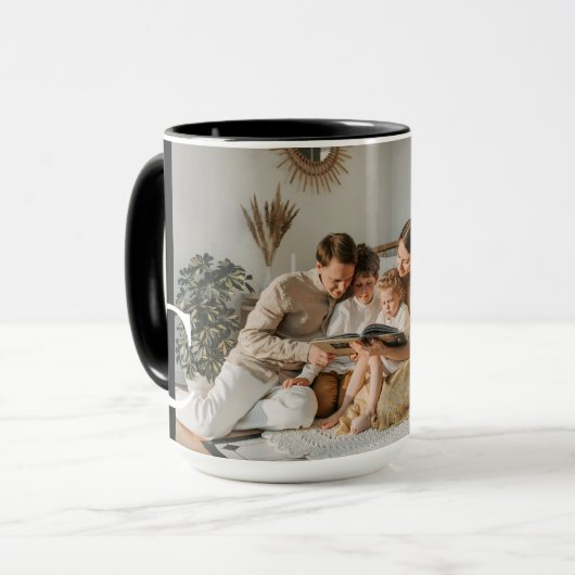 Personalized mug with monogram and family photo マグカップ (正面左)