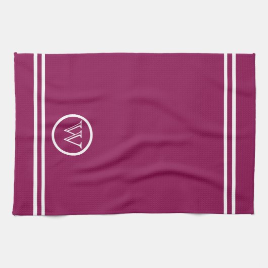 Personalized Mulberry Color w/ White Lines キッチンタオル (横)