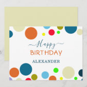Personalized Multicolor Happy Birthday Card (正面/裏面)