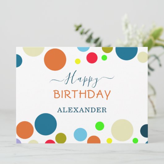 Personalized Multicolor Happy Birthday Card (スタンド正面)