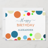 Personalized Multicolor Happy Birthday Card (正面)