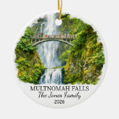 Personalized Multnomah Falls Ornament, Oregon セラミックオーナメント (正面)