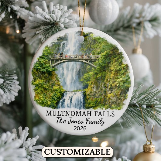 Personalized Multnomah Falls Ornament, Oregon セラミックオーナメント