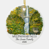 Personalized Multnomah Falls Ornament, Oregon セラミックオーナメント (正面)