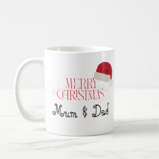 Personalized Mum & Dad Photo Mug - Christmas Gift コーヒーマグカップ (左)