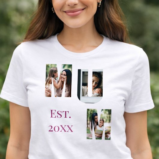 Personalized Mum Photo Collage Mother's Day トライブレンドＴシャツ