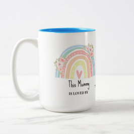 Personalized Mum's Rainbow & Floral Mug ツートーンマグカップ