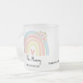 Personalized Mum's Rainbow & Floral Mug フロストグラスマグカップ (正面左)