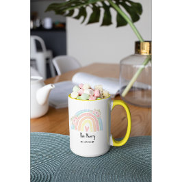 Personalized Mum's Rainbow & Floral Mug マグカップ