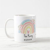 Personalized Mum's Rainbow & Floral Name Mug コーヒーマグカップ (左)