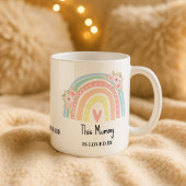Personalized Mum's Rainbow & Floral Name Mug ツートーンマグカップ