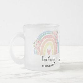 Personalized Mum's Rainbow & Floral Name Mug フロストグラスマグカップ