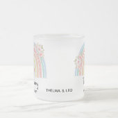 Personalized Mum's Rainbow & Floral Name Mug フロストグラスマグカップ (中央)