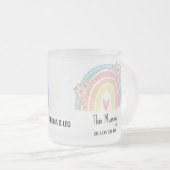 Personalized Mum's Rainbow & Floral Name Mug フロストグラスマグカップ (正面右)