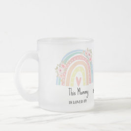 Personalized Mum's Rainbow & Floral Name Mug フロストグラスマグカップ