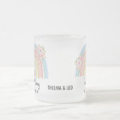 Personalized Mum's Rainbow & Floral Name Mug フロストグラスマグカップ (中央)