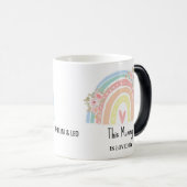 Personalized Mum's Rainbow & Floral Name Mug モーフィングマグカップ (正面右)