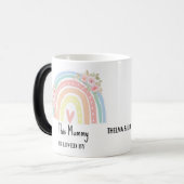 Personalized Mum's Rainbow & Floral Name Mug モーフィングマグカップ (正面左)