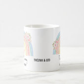 Personalized Mum's Rainbow & Floral Name Mug モーフィングマグカップ (中央)