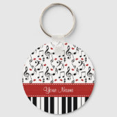 Personalized Music Note Piano Keychain キーホルダー (正面)