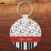 Personalized Music Note Piano Keychain キーホルダー (正面)
